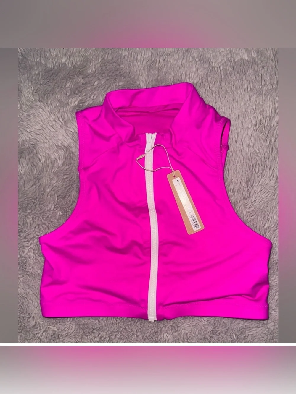 SKIMS Mock Neck Zip Up Swim Top